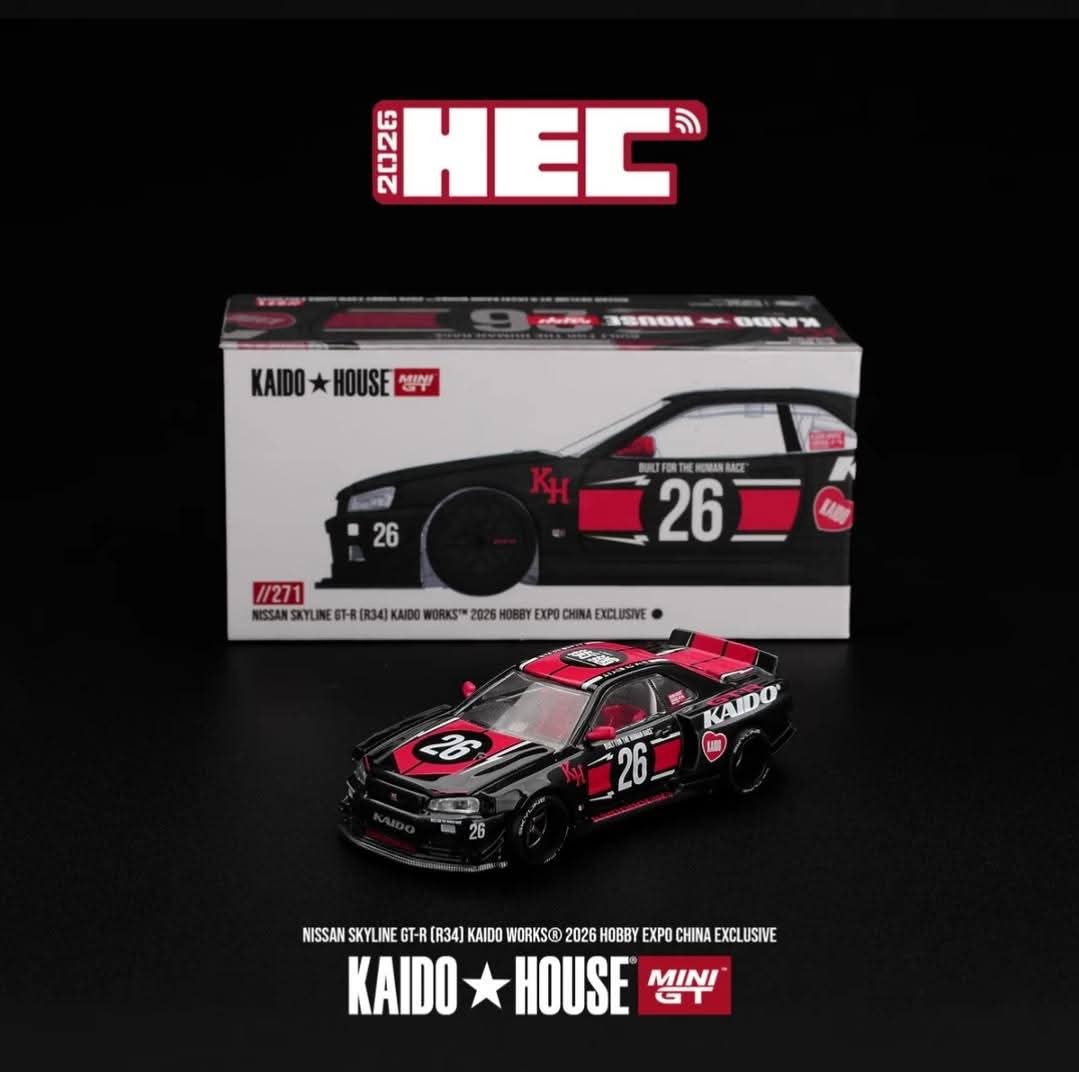 Kaido House x Mini GT Nissan Skyline GT-R (R34) Kaido Works 2026 Hobby Expo China Exclusive